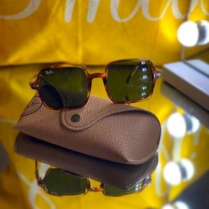 Square tortoise shell authentic Ray-Ban sunglasses